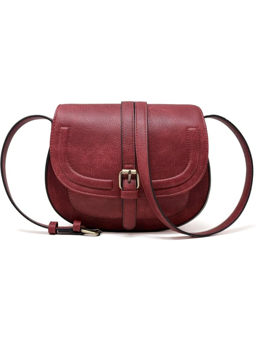 Women's Red Retro Vegan Leather Vintage Saddle Crossbody Bag Small Boho Purse